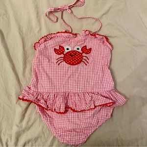 Lil Cactus Crab Pink Halter Bubble- 2T